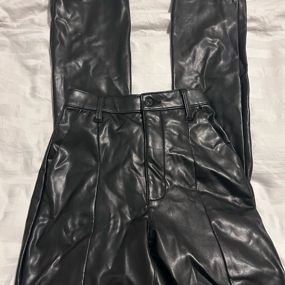 Abercrombie & Fitch Black Leather Skinny Pants